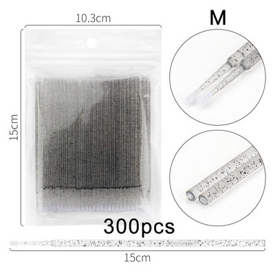 100/300 ks mikro štetcov, mikro tampóny na predlžovanie mihalníc, jednorazový mikro aplikátor, mikro tyčinky na mihalnice, nástroje na líčenie