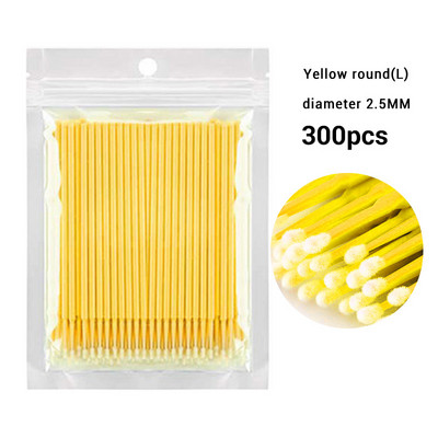 100/300 ks mikro štetcov, mikro tampóny na predlžovanie mihalníc, jednorazový mikro aplikátor, mikro tyčinky na mihalnice, nástroje na líčenie