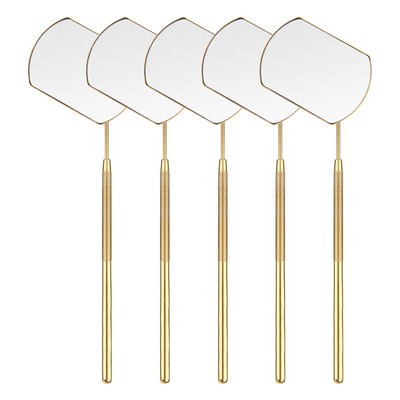 1PC Oglindă pentru gene Oglindă de inspecție pentru gene Extensii pentru gene Mâner din oțel inoxidabil Instrument de machiaj pentru frumusețe Oglindă pentru verificarea genelor