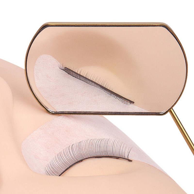 1PC Oglindă pentru gene Oglindă de inspecție pentru gene Extensii pentru gene Mâner din oțel inoxidabil Instrument de machiaj pentru frumusețe Oglindă pentru verificarea genelor