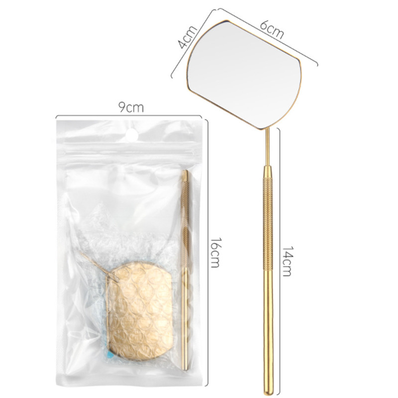 1PC Oglindă pentru gene Oglindă de inspecție pentru gene Extensii pentru gene Mâner din oțel inoxidabil Instrument de machiaj pentru frumusețe Oglindă pentru verificarea genelor