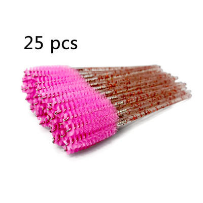 25/50db eldobható szemöldökkefe Crystal szempillaspirál pálca applikátor orsók szempillák kozmetikai ecsetek smink eszközök