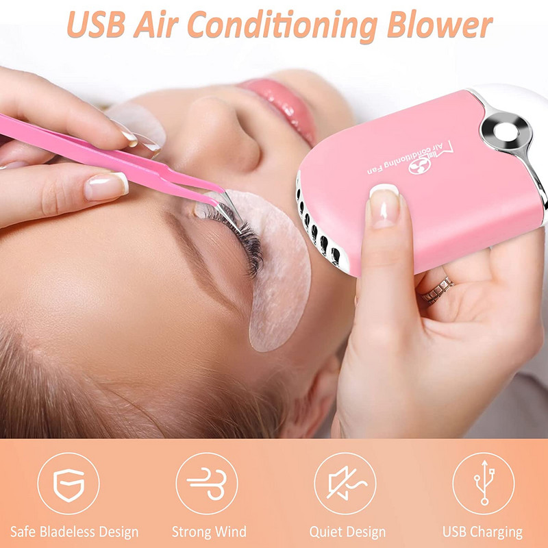 Kit de consumabile pentru extensie de gene Uscător de ventilator pentru gene Tampoane pentru ochi Pensete Inele de lipici Baghete de rimel Micro perii Aplicatoare