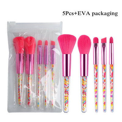 5db Lollipop Candy Crystal sminkecset készlet színes Lovely alapozó keverő ecset smink eszköz maquillaje