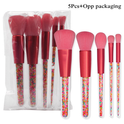 5db Lollipop Candy Crystal sminkecset készlet színes Lovely alapozó keverő ecset smink eszköz maquillaje