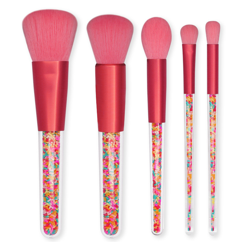 5db Lollipop Candy Crystal sminkecset készlet színes Lovely alapozó keverő ecset smink eszköz maquillaje