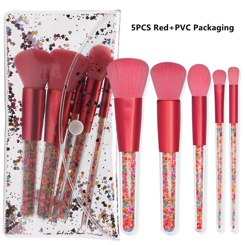 5db Lollipop Candy Crystal sminkecset készlet színes Lovely alapozó keverő ecset smink eszköz maquillaje