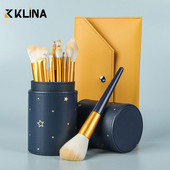 Set de pensule de machiaj universale 12 bucăți pentru femei, pensule profesionale naturale, pudră, fard de pleoape, instrumente de machiaj