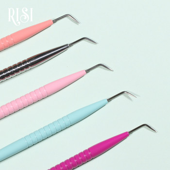 RISI Metal Eyelash Perming Stick Tool Lashes Extension Hot Glue Spoon Y Shape Comb Brush Lifting Lash Curler Applicator