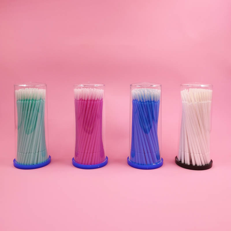 RISI Instrumente de machiaj pentru gene Micro perii Tampoane de bumbac Extensie de gene Lipici pentru gene de unică folosință Perii de curățare Aplicator