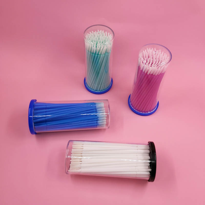 RISI Instrumente de machiaj pentru gene Micro perii Tampoane de bumbac Extensie de gene Lipici pentru gene de unică folosință Perii de curățare Aplicator