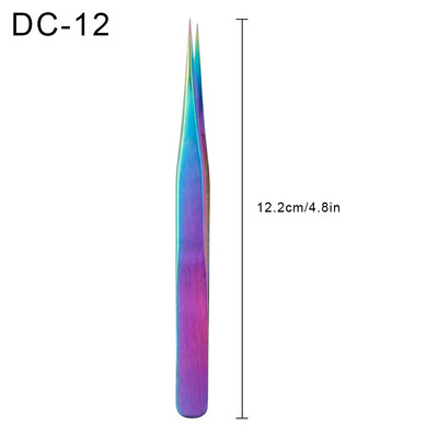 VETUS Pensetă pentru extensie de gene Volum gene Pensetă din oțel inoxidabil Instrumente nemagnetice pentru gene Instrument profesional de machiaj