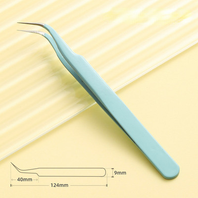 Pensete colorate drepte + curbate din oțel inoxidabil pentru autocolant pentru arta unghiilor Instrument de alegere a pietrelor de machiaj Instrument pentru pensete DIY pentru gene