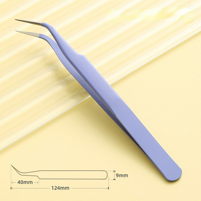 Pensete colorate drepte + curbate din oțel inoxidabil pentru autocolant pentru arta unghiilor Instrument de alegere a pietrelor de machiaj Instrument pentru pensete DIY pentru gene