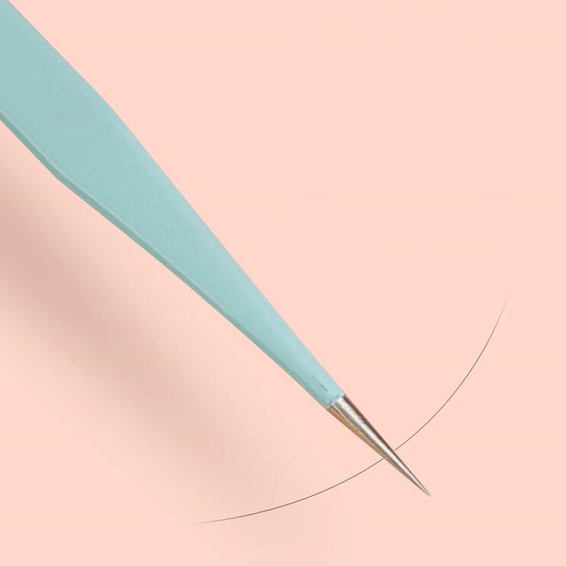 Pensete colorate drepte + curbate din oțel inoxidabil pentru autocolant pentru arta unghiilor Instrument de alegere a pietrelor de machiaj Instrument pentru pensete DIY pentru gene