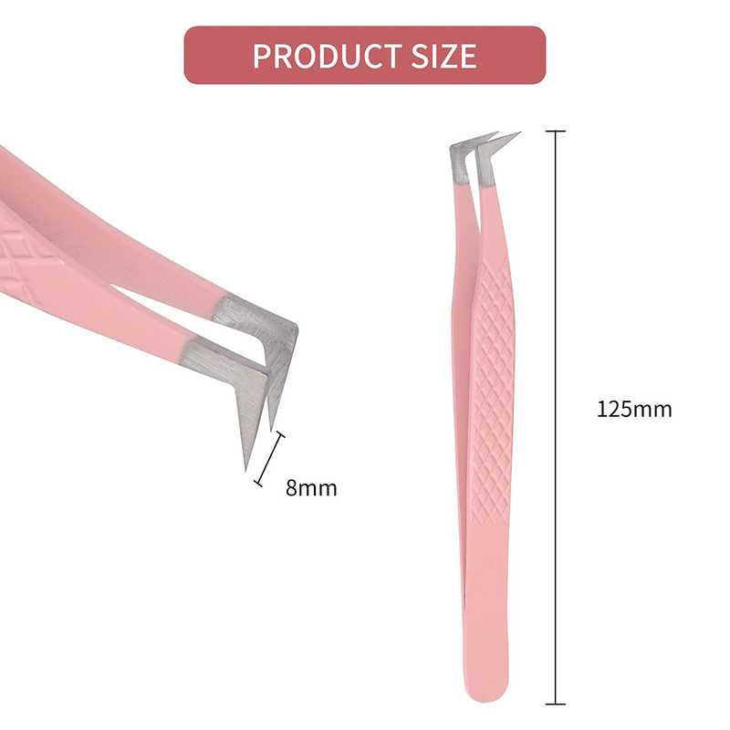 Veyes Inc Pensetă pentru extensii de gene Veyelash Pensetă profesională de 90 de grade pentru volum 3D Închidere precisă Machiaj antistatic