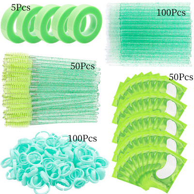 Blakstienų priauginimo reikmenų rinkinys Lash Micro Brush Tape Klijai Žiedelis Akių gelio pagalvėlė Pleistras Vienkartinis tušas lazdelė Aplikatorius Blakstienų įrankis