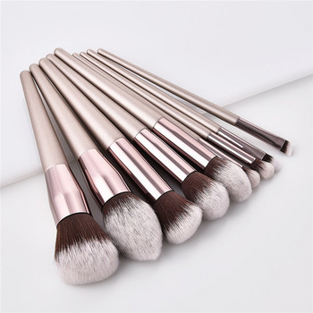 4/10 τμχ Σετ πινέλα μακιγιάζ σαμπάνιας για καλλυντικό foundation ρουζ σκιά ματιών kabuki blending brush brush tool beauty