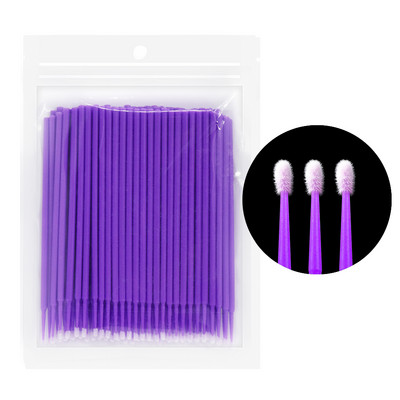 GLAMLASH 100 buc/lot aplicatoare durabile de unică folosință Extensii individuale de gene Tampoane de îndepărtare Micro perie Instrumente de îndepărtare a genelor