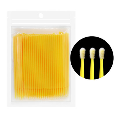 GLAMLASH 100 buc/lot aplicatoare durabile de unică folosință Extensii individuale de gene Tampoane de îndepărtare Micro perie Instrumente de îndepărtare a genelor