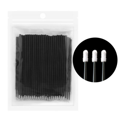 GLAMLASH 100 buc/lot aplicatoare durabile de unică folosință Extensii individuale de gene Tampoane de îndepărtare Micro perie Instrumente de îndepărtare a genelor