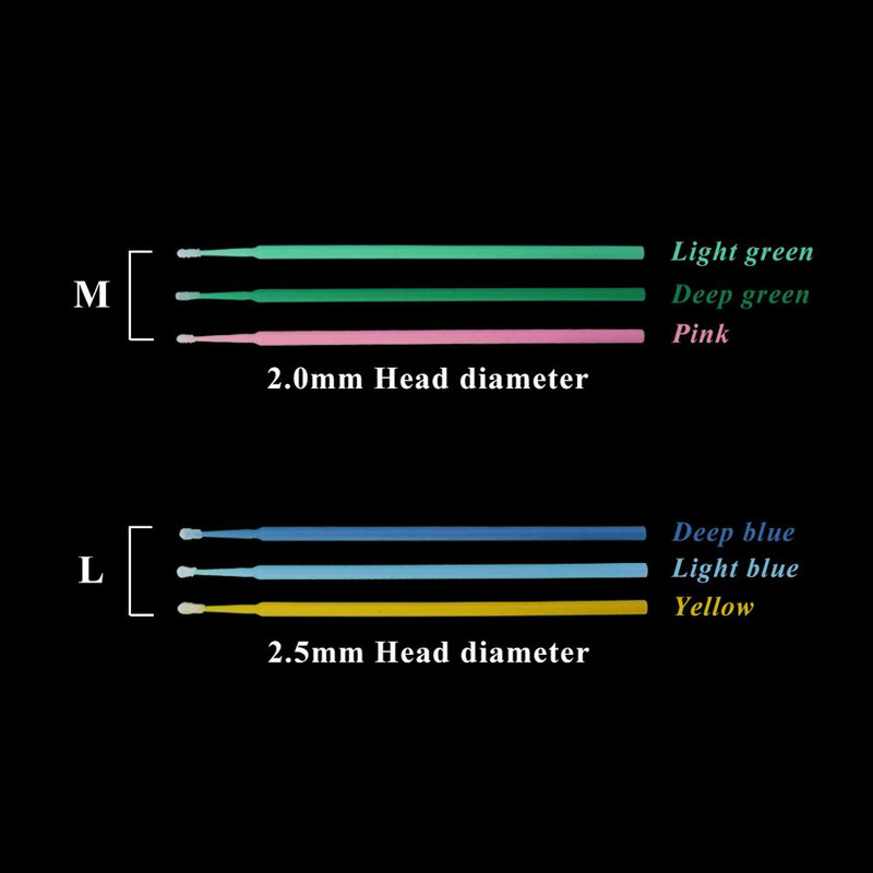 GLAMLASH 100 buc/lot aplicatoare durabile de unică folosință Extensii individuale de gene Tampoane de îndepărtare Micro perie Instrumente de îndepărtare a genelor