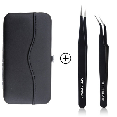 Set de carcase pentru pensete pentru gene de mare precizie, volum din oțel inoxidabil, gene nemagnetice, pensetă pentru ridicare, consumabile pentru extensii de gene