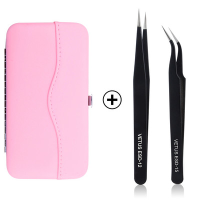 Set de carcase pentru pensete pentru gene de mare precizie, volum din oțel inoxidabil, gene nemagnetice, pensetă pentru ridicare, consumabile pentru extensii de gene