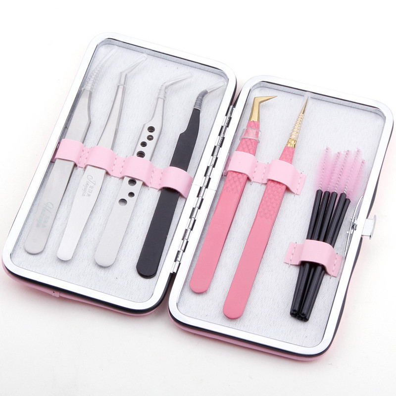 Set de carcase pentru pensete pentru gene de mare precizie, volum din oțel inoxidabil, gene nemagnetice, pensetă pentru ridicare, consumabile pentru extensii de gene