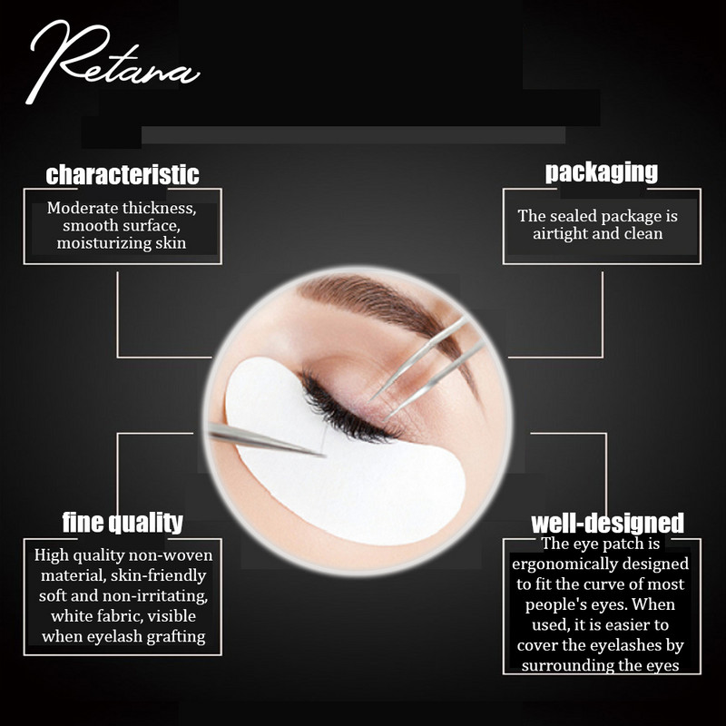 50/100 Blakstienų priauginimo pleistras Priklijuotas popierinis blakstienų priauginimo pleistras po akių pagalvėlėmis be pūkuoto drėkinančio akių popieriaus pleistro