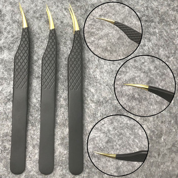 Επαγγελματικό τσιμπιδάκι βλεφαρίδων 3D όγκου Αντιστατικό μη μαγνητικό καμπυλωτό τσιμπιδάκι επέκτασης βλεφαρίδων Εργαλεία μακιγιάζ για βλεφαρίδες