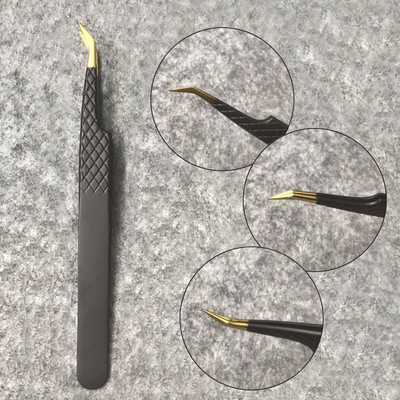 Profesionalne pincete za trepavice 3D Volume Antistatičke Nemagnetske zakrivljene pincete za nadogradnju trepavica Lepezaste alate za šminkanje trepavica