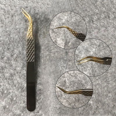 Profesionalne pincete za trepavice 3D Volume Antistatičke Nemagnetske zakrivljene pincete za nadogradnju trepavica Lepezaste alate za šminkanje trepavica