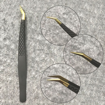 Profesionalne pincete za trepavice 3D Volume Antistatičke Nemagnetske zakrivljene pincete za nadogradnju trepavica Lepezaste alate za šminkanje trepavica