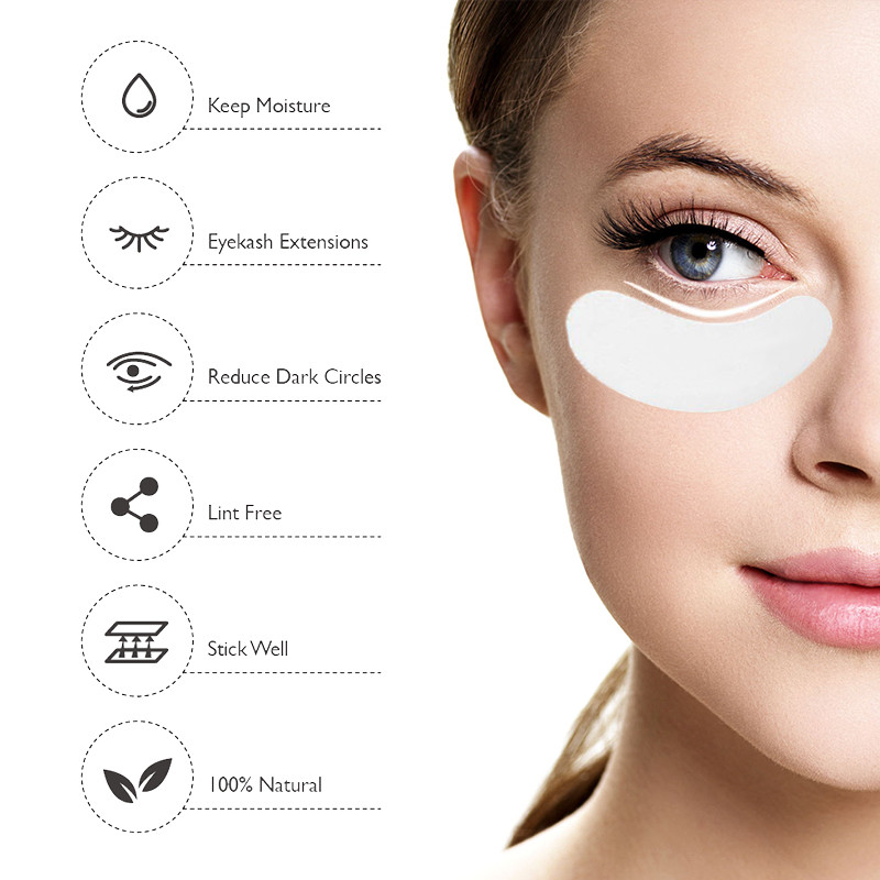 20/50/100 porų akių pagalvėlių blakstienų pagalvėlių gelio pleistras, priklijuotas po blakstienomis dirbtinių blakstienų priauginimo popieriaus lipdukų makiažui