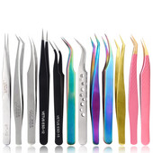 Zatvorene pincete za trepavice Visokokvalitetne vrhunske ravne zakrivljene Pincet protiv klizanja Nemagnetske pincete za trepavice Alat za šminkanje