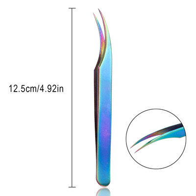 Zatvorene pincete za trepavice Visokokvalitetne vrhunske ravne zakrivljene Pincet protiv klizanja Nemagnetske pincete za trepavice Alat za šminkanje