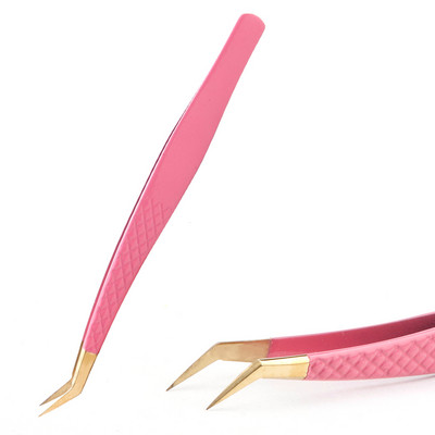 Zatvorene pincete za trepavice Visokokvalitetne vrhunske ravne zakrivljene Pincet protiv klizanja Nemagnetske pincete za trepavice Alat za šminkanje