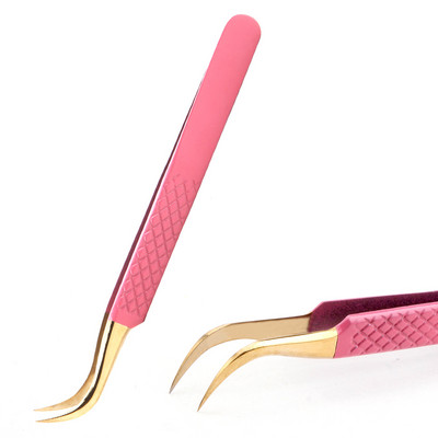 Zatvorene pincete za trepavice Visokokvalitetne vrhunske ravne zakrivljene Pincet protiv klizanja Nemagnetske pincete za trepavice Alat za šminkanje