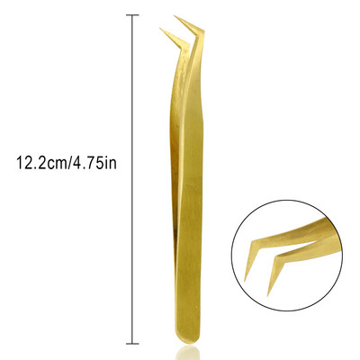 Zatvorene pincete za trepavice Visokokvalitetne vrhunske ravne zakrivljene Pincet protiv klizanja Nemagnetske pincete za trepavice Alat za šminkanje