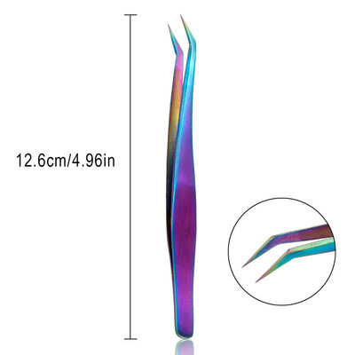 Zatvorene pincete za trepavice Visokokvalitetne vrhunske ravne zakrivljene Pincet protiv klizanja Nemagnetske pincete za trepavice Alat za šminkanje