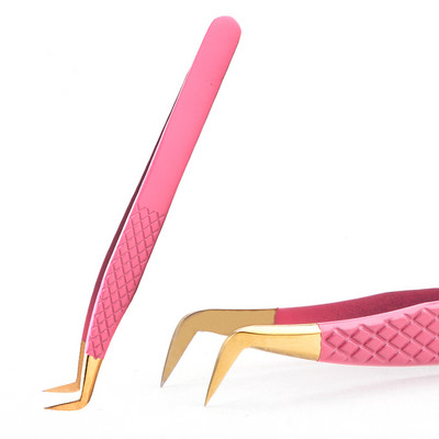 Zatvorene pincete za trepavice Visokokvalitetne vrhunske ravne zakrivljene Pincet protiv klizanja Nemagnetske pincete za trepavice Alat za šminkanje