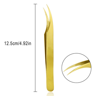 Zatvorene pincete za trepavice Visokokvalitetne vrhunske ravne zakrivljene Pincet protiv klizanja Nemagnetske pincete za trepavice Alat za šminkanje