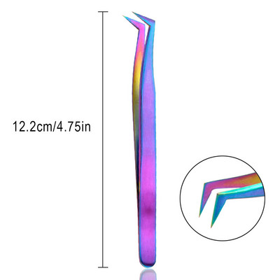 Zatvorene pincete za trepavice Visokokvalitetne vrhunske ravne zakrivljene Pincet protiv klizanja Nemagnetske pincete za trepavice Alat za šminkanje