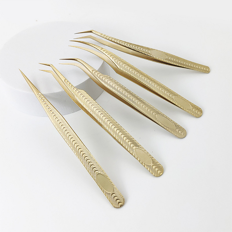 1 vnt. blakstienų pincetas 3D apimties blakstienų priauginimo pincetas nerūdijančio plieno ventiliatoriaus blakstienos antakių segtukas dirbtinių blakstienų makiažo įrankiai