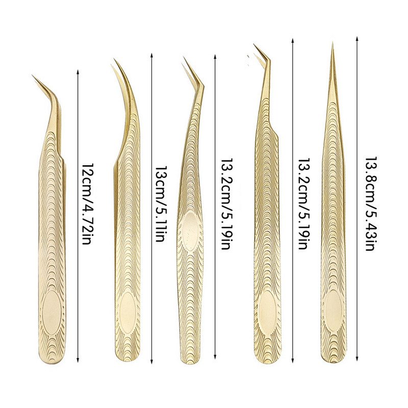 1 vnt. blakstienų pincetas 3D apimties blakstienų priauginimo pincetas nerūdijančio plieno ventiliatoriaus blakstienos antakių segtukas dirbtinių blakstienų makiažo įrankiai