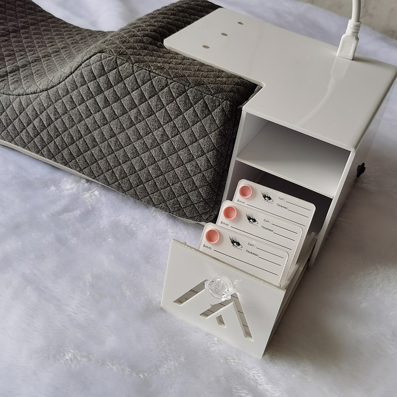 Jastuk za nadogradnju trepavica Memorijska pjena i integrirana polica za cijepljenje Jastuk za nadogradnju trepavica Alati za šminkanje s USB svjetiljkom za trepavice