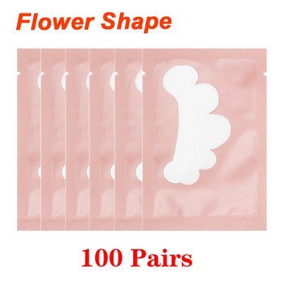 25/50/100 porų akių pleistrų po blakstienų pagalvėlėmis, skirtomis statyti hidrogelines popierines pleistras Rožiniai pūkuoti lipdukai dirbtinėms blakstienoms