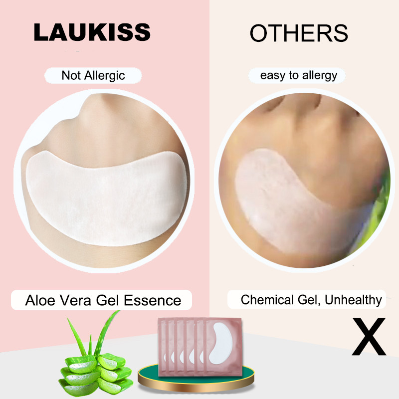 25/50/100 porų akių pleistrų po blakstienų pagalvėlėmis, skirtomis statyti hidrogelines popierines pleistras Rožiniai pūkuoti lipdukai dirbtinėms blakstienoms