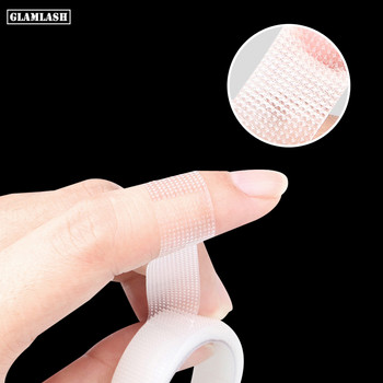 GLAMLASH 5PCS Прозрачна медицинска PE лента за удължаване на фалшиви мигли Стикер за двоен клепач Нетъкани ленти за очна линия за фалшиви мигли